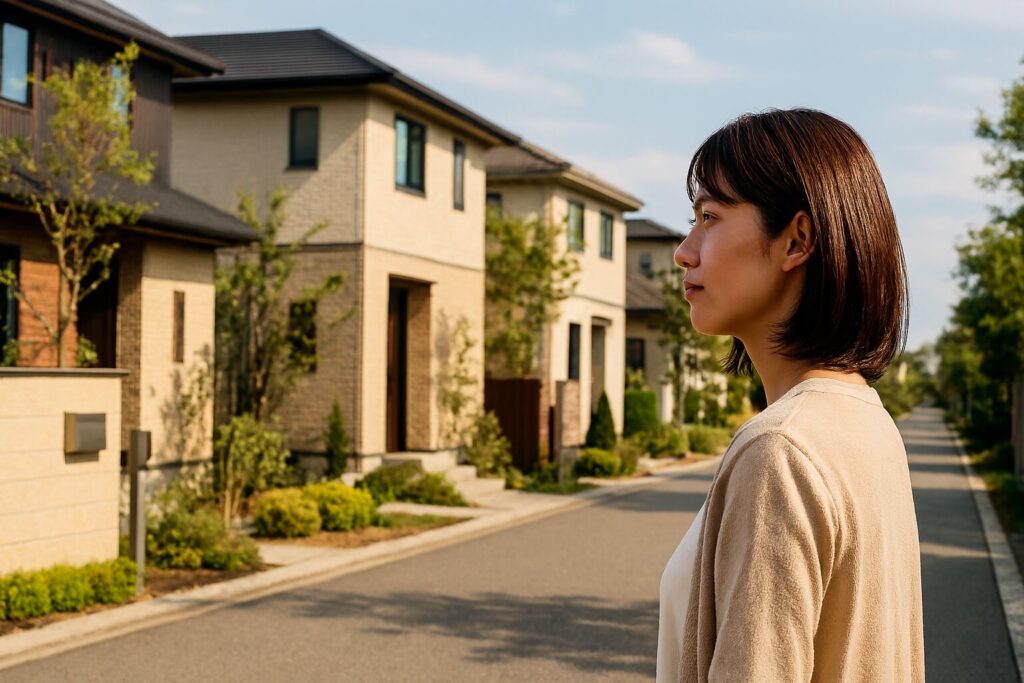 大手ハウスメーカーの外観比較例 - 外壁材と屋根形状の違いが明確に表れた住宅