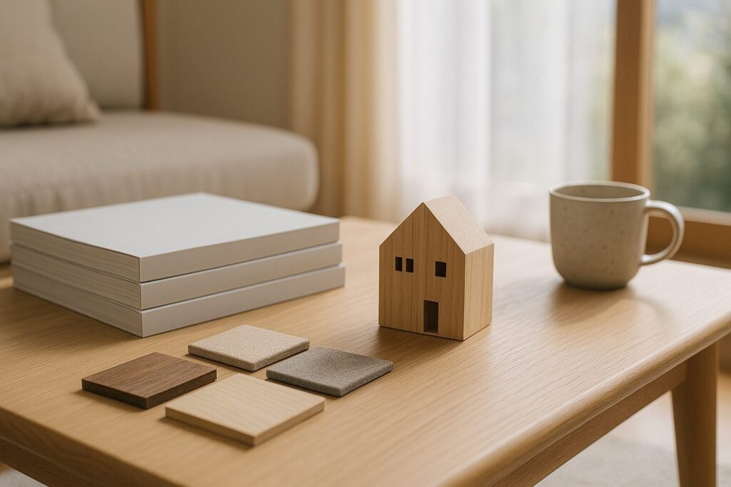 住宅雑誌 ランキングを示す模型と雑誌