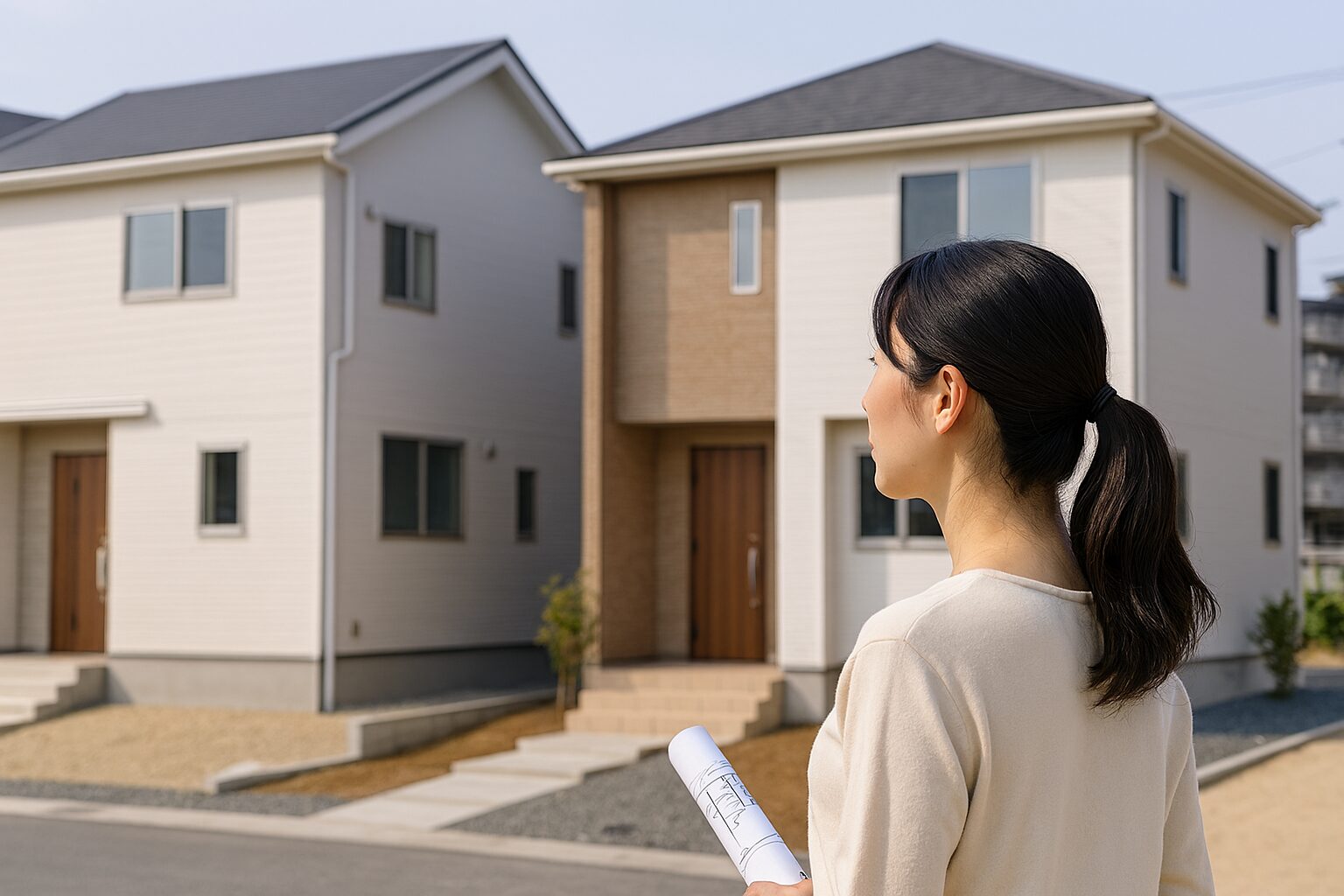 日本人女性を含むリアルな住宅関連の構図で仕上げています。