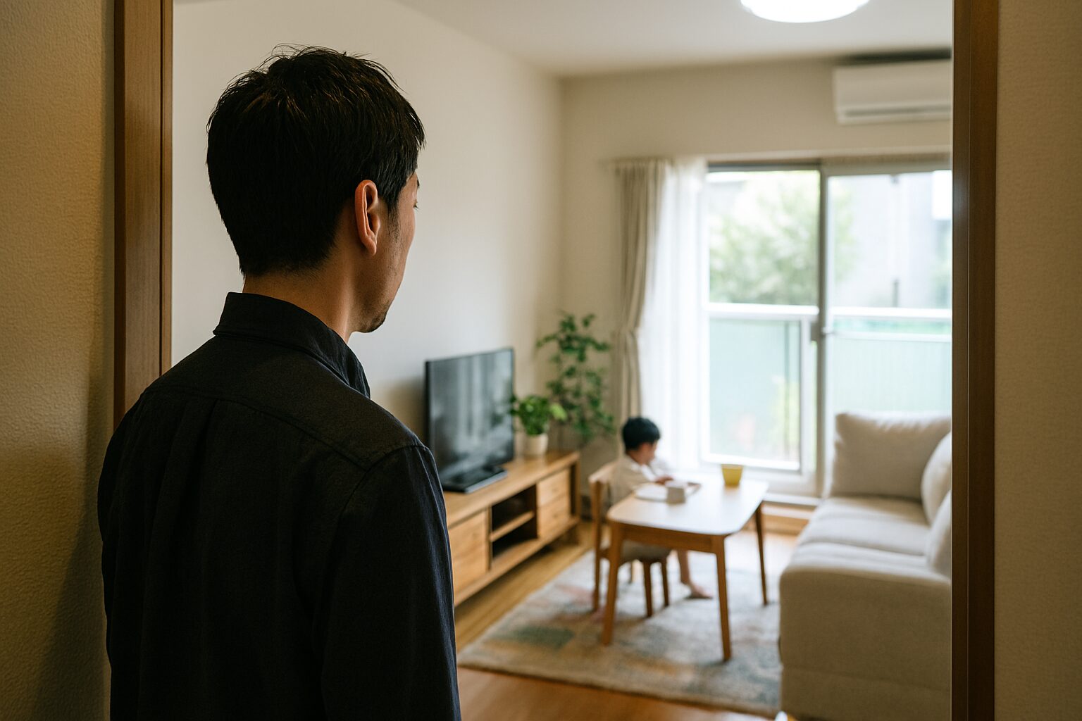 内見時に居住中マナーを守る男性