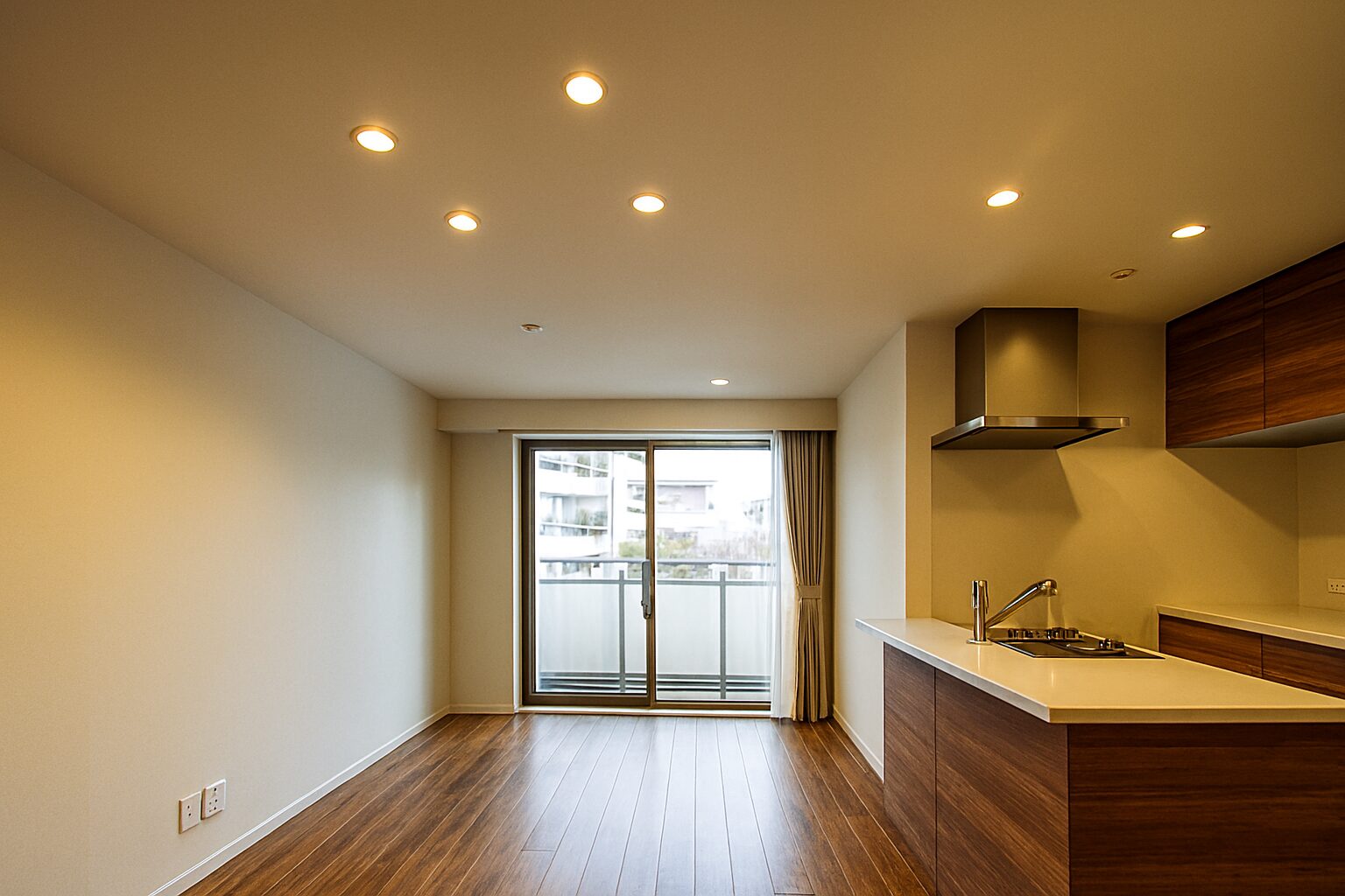 ダウンライト後付けのマンション室内