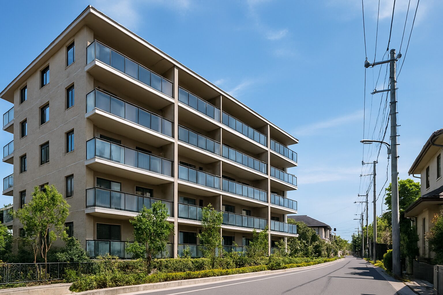 マンションブランド中堅の外観と街並み