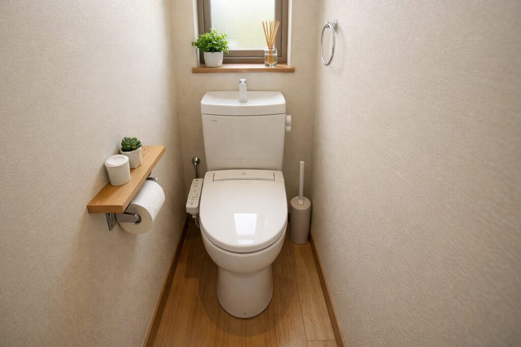 1畳トイレの落ち着いた内装