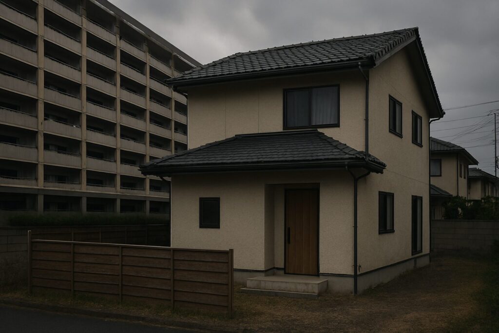 日当たりに悩む住宅の様子