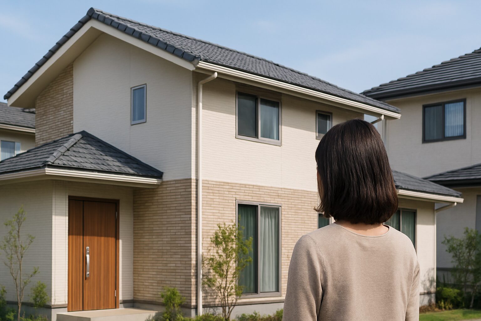東栄住宅ひどいと悩む女性が家を見る