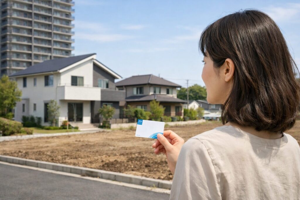 日本人男性がタマホーム特典を見る