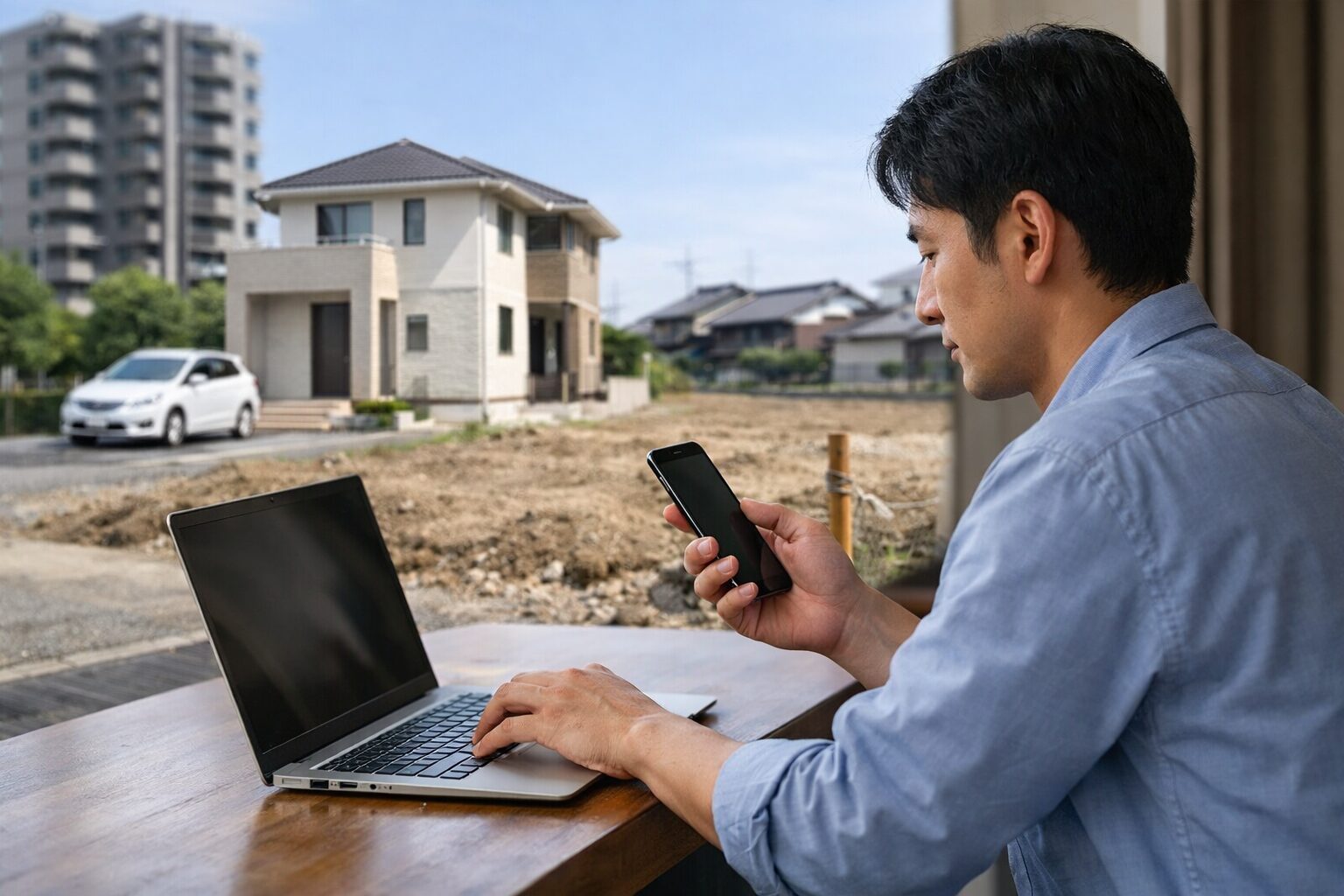 日本人男性が書類でハウスメーカー断り方を確認