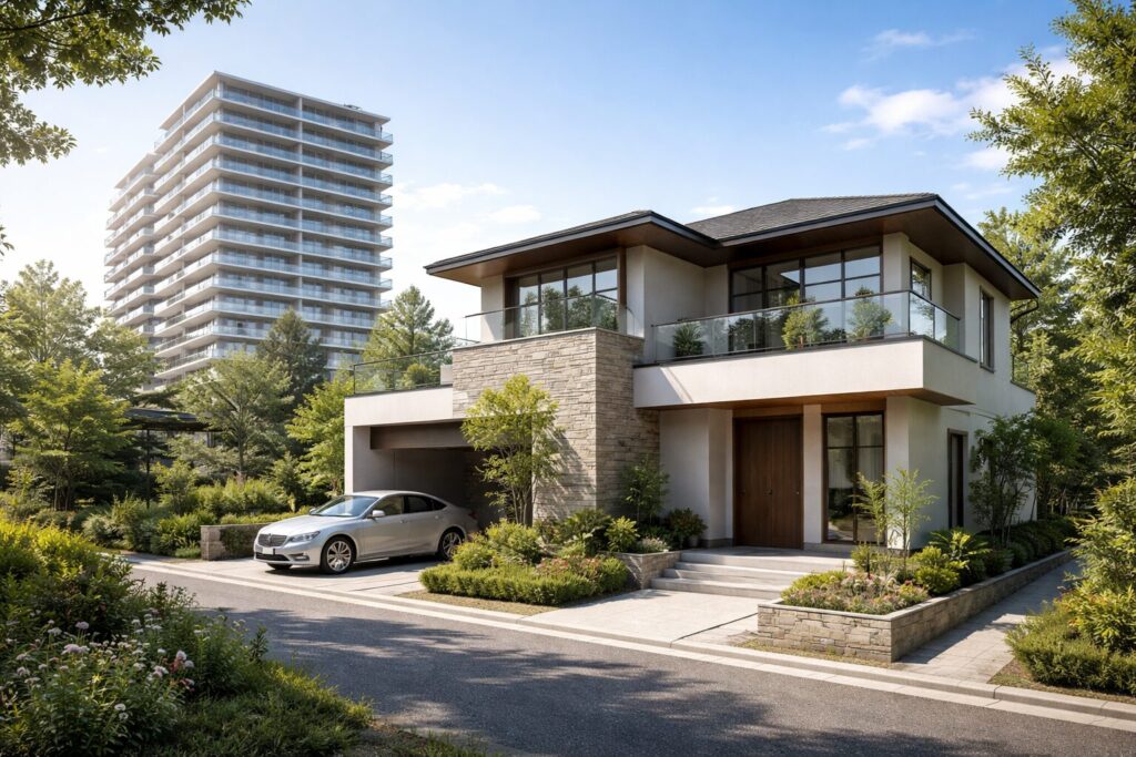 8000万の家に相応しい住環境の様子