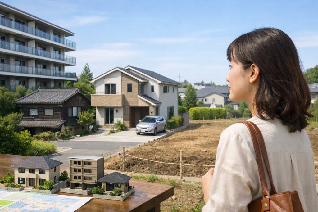 日本人女性が住まい計画を見るhome4u家づくりのとびら